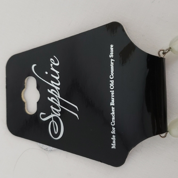 Tassle Bead Necklace NWT Safford Brand for Cracker Barrel Mint and Silver - Picture 7 of 9